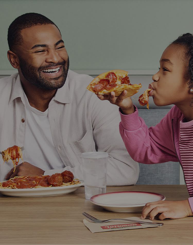 A family enjoying a meal